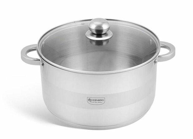 Ed&euml;nb&euml;rg EB-3007 Classic Line - Kookpan met Deksel - RVS - &Oslash; 24 cm