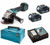 Makita DGA513RTJ 18V accu haakse slijper set (2x 5.0Ah accu) in Mbox  125mm koolborstelloos